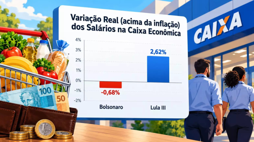 Na Caixa, salários recuperam poder de compra no governo Lula