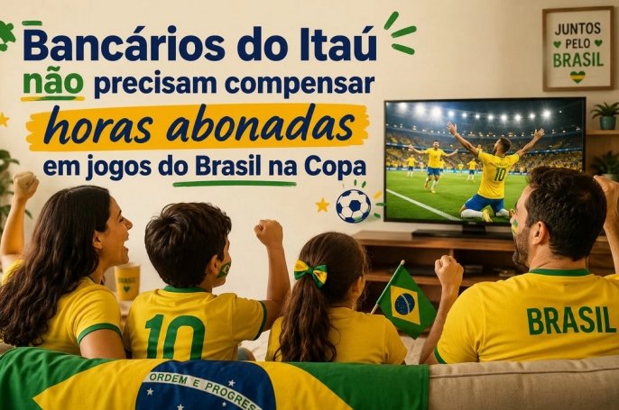 Funcionários do Itaú também conquistam abono de horas da liberação durante jogos do Brasil
