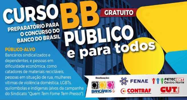 Movimento sindical oferece cursinho on-line gratuito para o concurso do BB