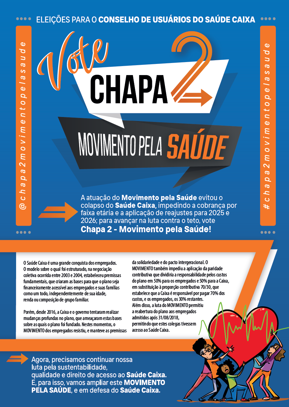 Sindicato apoia Chapa 2 na eleição para o Conselho de Usuários do Saúde Caixa