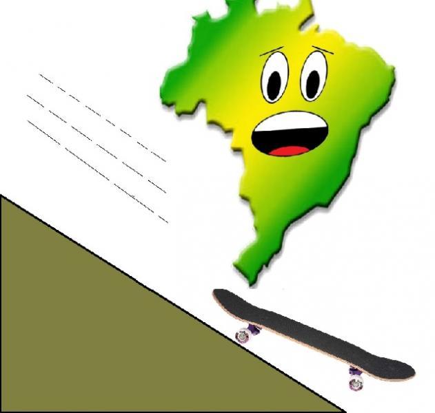 Economia brasileira desce ladeira abaixo